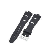21x8mm Black Rubber Watch Strap For Bvlgari Diagono