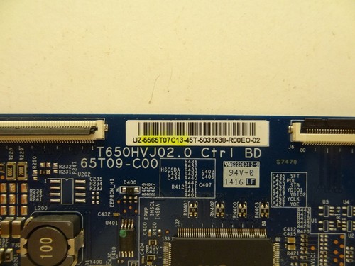 JVC EM65FTR / Vizio E650I-B2 D650I-B2 T-Con Board 55.65T07.C13 - Picture 3 of 3