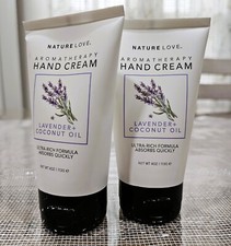 Nature Love Aromatherapy Hand Cream Lavender  Coconut Oil 2 X 4 oz /113g each