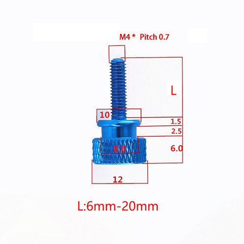 M4 6-20mm Hand Grip Knob Knurled Thumb Screw Turn Knob Screw DIY Coloured Screw - Picture 2 of 10