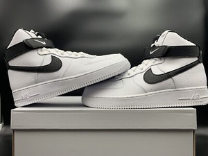 Talla 11-Nike Air Force 1'07 altas Blanco Negro Zapatillas De Cuero  CT2303-100 AF1 | eBay