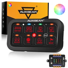 AUXBEAM 1400W 8 Gang RGB Switch Panel Toggle Control For Chevy Silverado 1500