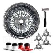 13x7 Rev 72 Spoke Cl Wire Wheels Zenith 3 Bar Ko Locking Adapters Set Of 4