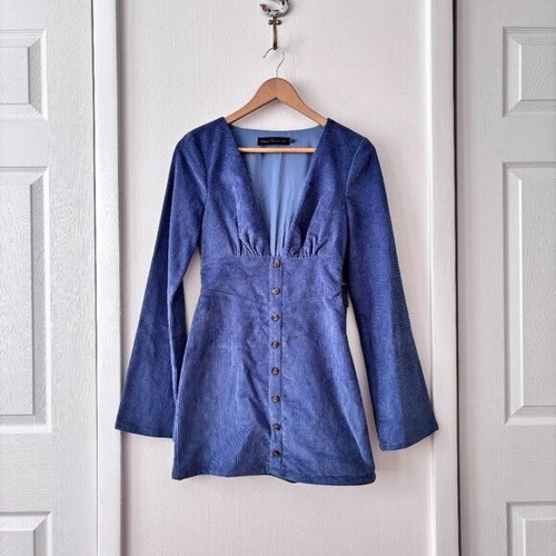 House Of Harlow 1960 x Revolve Cardella Mini Dress in Vintage Blue Size XS - Picture 3 of 7