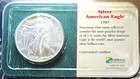 1987 Silver American Eagle $1 BU in Original Littleton Holder Early Date 1oz