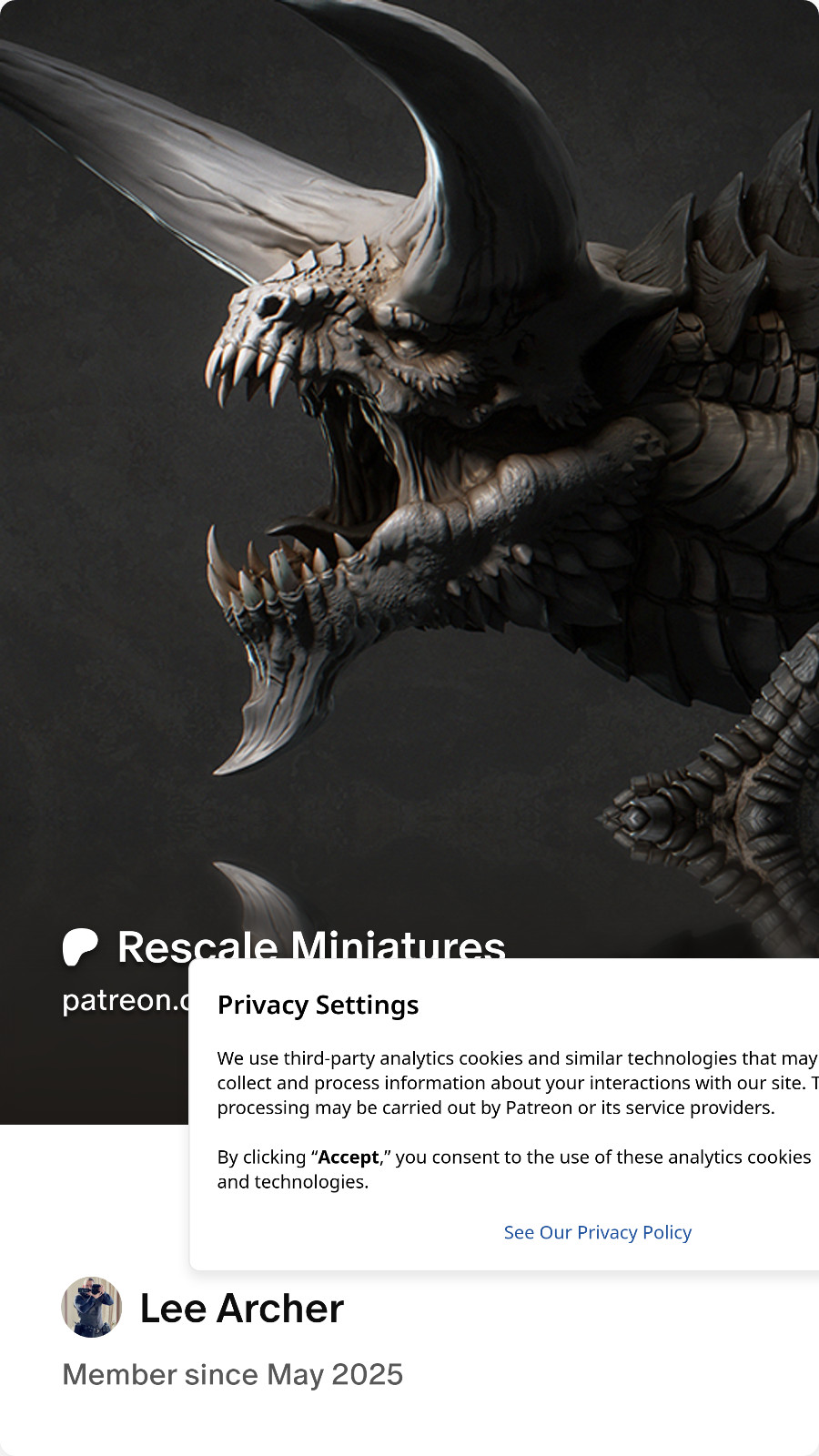 Metallic Silver Dragon Fantasy miniature 75mm base Big scale model Rescale