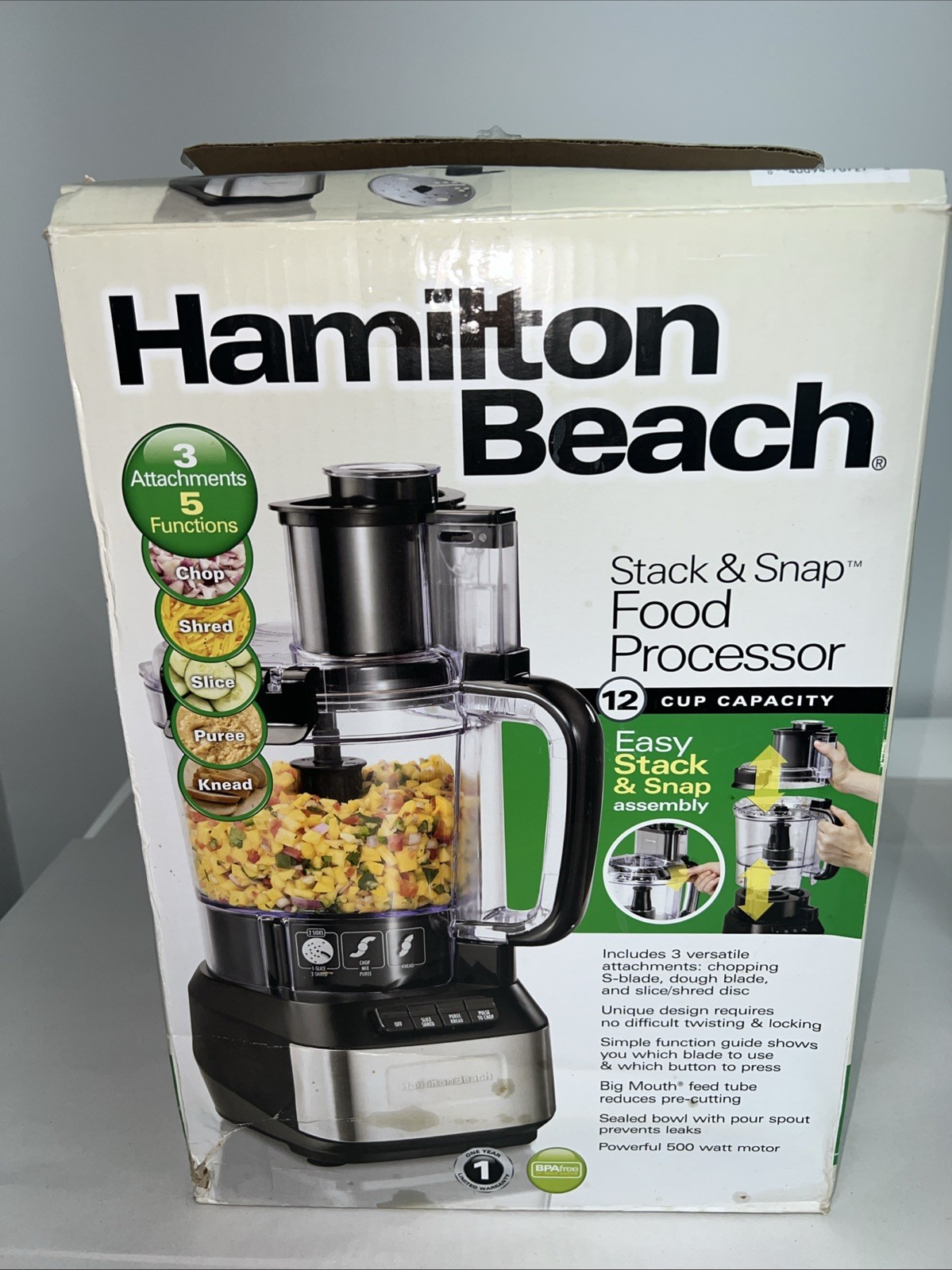 Hamilton Beach Stack & Snap Food Processor 12cup Capacity 70