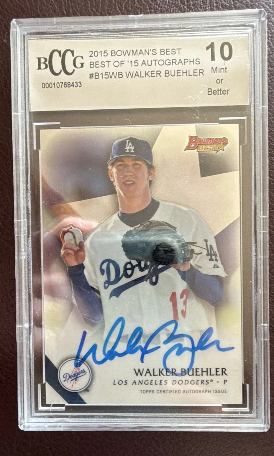 Walker Buehler 2015 Bowman's Best - Best of 2015 Autographs #B15-WB (AU, RC)