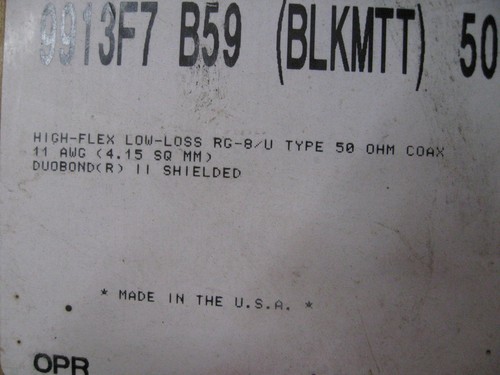 50 ft. Belden 9913 F7 RG8/U 50 ohm 10 AWG Coax Cable 9913f7 high flex Wire - Picture 2 of 4