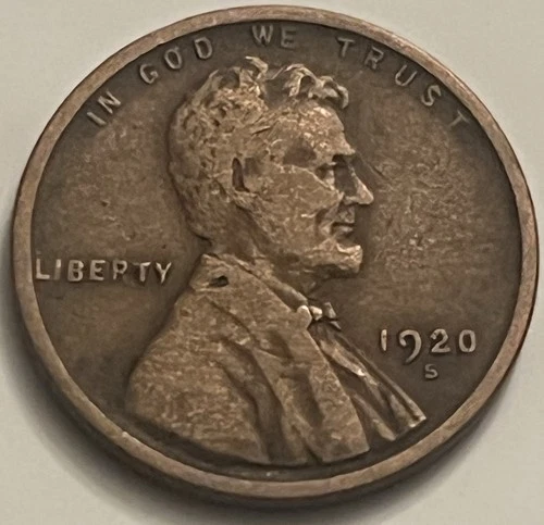 1920 S Lincoln Wheat Cent San Francisco Mint Early Date JC1526