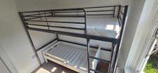 IKEA Svarta metal bunk bed with desk (check delivery within London)