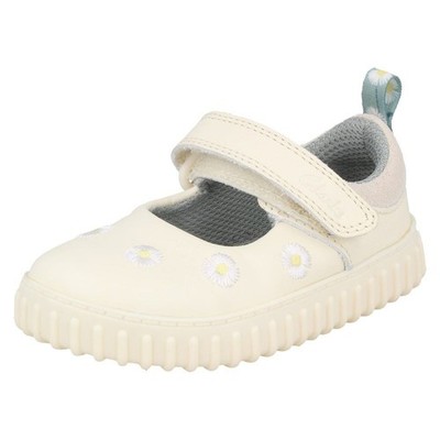 Mädchen Clarks Leder Daisy Mary Jane Klett Freizeit Schuhe, Cove Flower T
