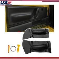 Pair Black Door Panel Armrest Cover Vw Vw Beetle 1998-2010 Pu Leather Insert Ca