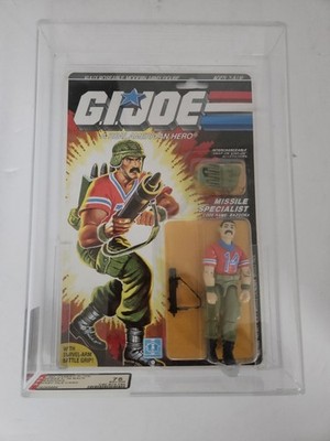 1985 Hasbro GI Joe  Bazooka Missile Specialist  AFA 75 EX +NM C80 B75 F85 MOC