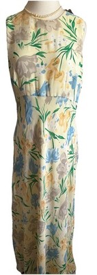 Casual Corner Maxi Women s Dress, Size 12, Floral, Buttons On Side, Lined Rayon