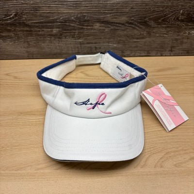 Wilson Hope Hat Cap Visor Strap Back White Pink Ribbon Breast Cancer Womens NWT