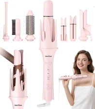 Automatic Hair Curler for Women 7 in 1 Curling Iron & Hair Straightener Brush wi