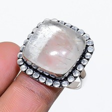 Rainbow Moonstone Gemstone Handmade 925 Sterling Silver Jewelry Ring 10 M493