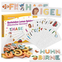 Joozmui Buchstaben Lernen Holz Montessori Steckpuzzle 3-9 Jahre Einschulung Kit