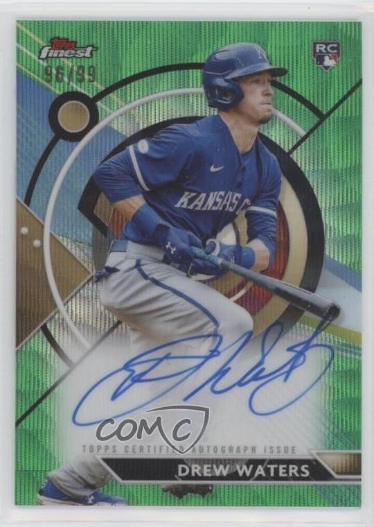 2023 Topps Finest Green Wave Refractor 96/99 Drew Waters Rookie Auto RC 4f5