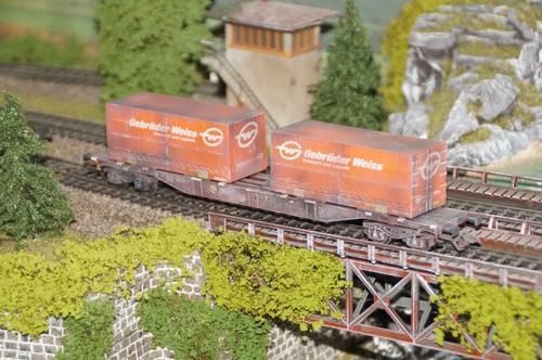 Märklin H0 47073 Tragwagen mit Wechselpritschen Gebr. Weiss patiniert in OVP - Bild 4 von 8