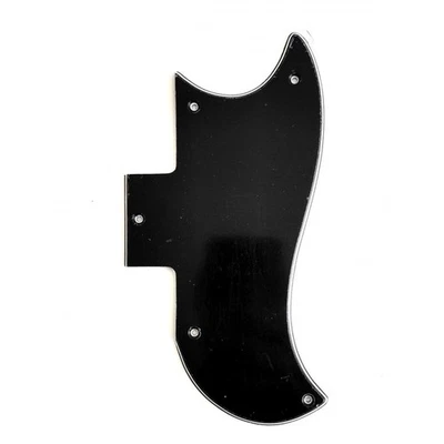 WD-MUSIC Pickguard Noir Half Face 3 Ply pour Gibson SG 1961-1970