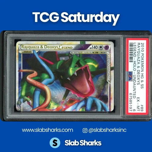 2010 POKEMON HEARTGOLD & SOULSILVER UNDAUNTED #89 RAYQUAZA & DEOXYS HOLO PSA 6