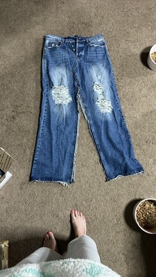 NWT Deconstructed Denim Jean Maxi Skirt. Destroyed Ripped Button Fly