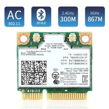 Intel 7260HMW Dual-Band Wireless-AC Card, 802.11ac WiFi + Bluetooth 4.0 for PC