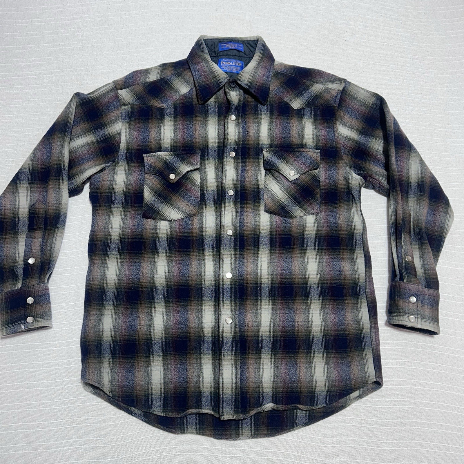 Pendleton 100% Virgin Wool Western Snap Shirt Men… - image 1