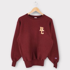 Vintage Boston College Champion Reverse Weave Sweatshirt Mens Large Maroon