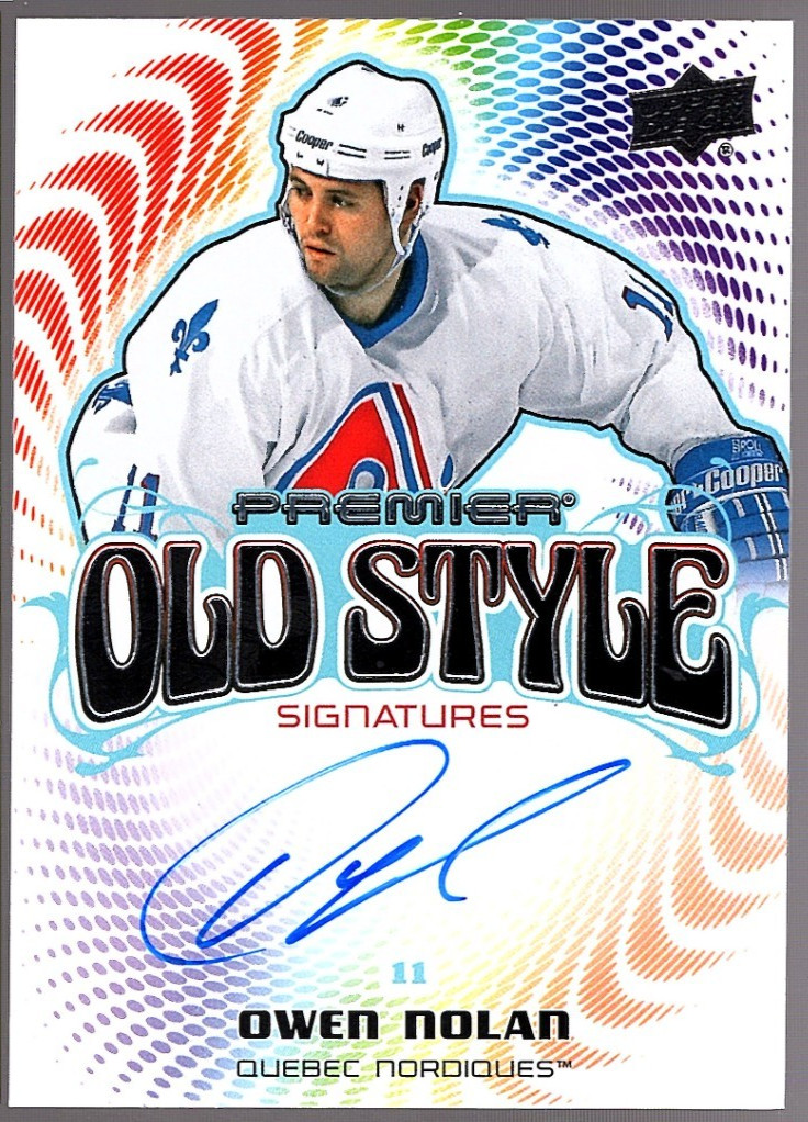 OWEN NOLAN 2024-25 Upper Deck Premier Old Style Signatures Auto Quebec Nordiques