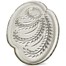 1950s Mid Century Pressed Crystal Glass Snack Plate 10 1/8"