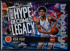 Topps Chrome 2025 Where Hype Becomes Legacy Rookie Koa Peat HL-3 Blue Raywave