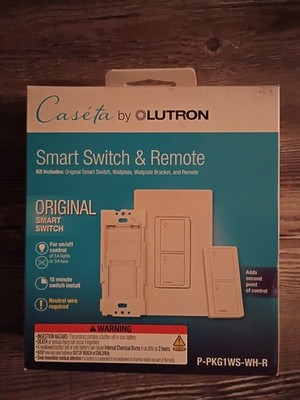 Lutron Caseta Wireless Smart Switch Kit with Remote P-PKG1WS-WH-R - New Sealed
