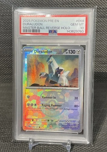 PSA 10 - Pokémon Prismatic Evolutions Duraludon 069/131 Masterball Holo