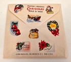 Vtg Happe-Merree Christmas 80 Gummed Seals & 10 Tags Fred Fear Co USA — photo 2
