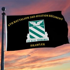 4th Battalion 3rd Aviation Regiment Brawler Flag 3x5Feet with Brass Grommets