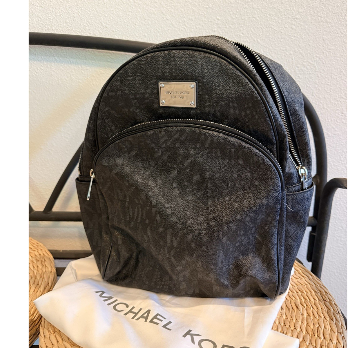 Michael Kors Black Logo Backpack Women