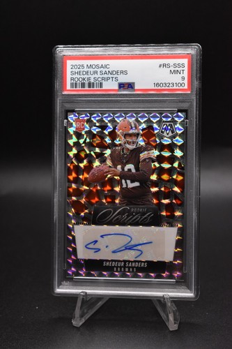 2025 Mosaic - Shedeur Sanders - Rookie Scripts AUTO - PSA 9
