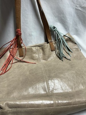 The Sak Brown Leather Purse Bucket Bag Bohemian Turquoise Red Tassels