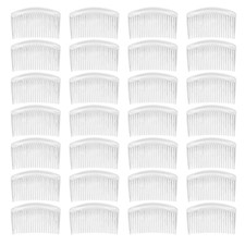 28 Pack Clear White Small Plastic Hair Side Comb with Long Teeth Hairpins Grips