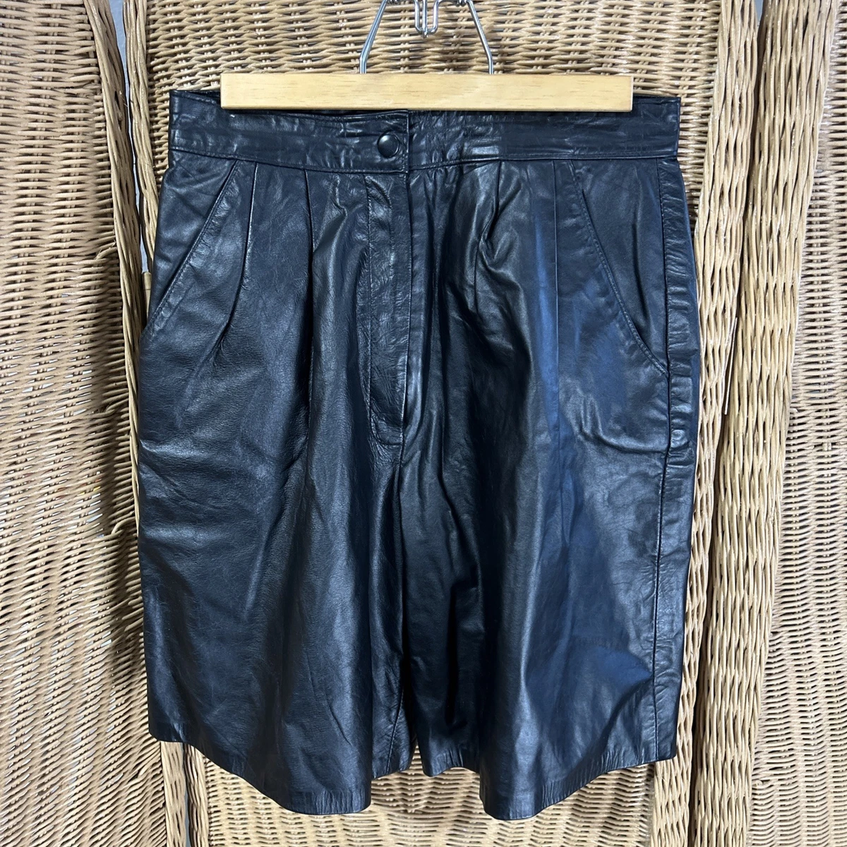 Black Leather Vintage Shorts for Women for sale | eBay