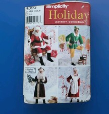 Simplicity 4393 Holiday Costume Pattern Santa  Mrs Claus, Elf XS-S-M UNCUT