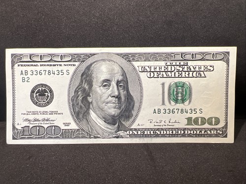 Serie 1996 US Hundert Dollar Schein 100 $ ~ New York AB 33678435 S Tintenfehler