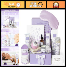 Lavender Spa Gift Set - 11 Pcs Relaxing Bath Essentials for Women, Home Spa Gift