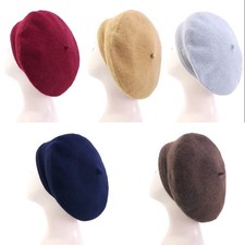 New Solid Color Casual Classic Women's Beret Hat French Style Artist Cap Bonnet