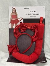 Devil Costume Kit Tail, Horns, And Bow Tie Dress Up Halloween Costume Accessory
