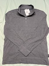 Calvin Klein Jeans Pullover Mens Medium Gray Half Zip Sweater 100 Cotton Casual