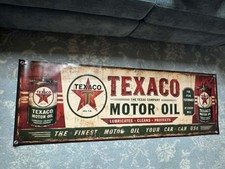Vintage Texaco Motor Oil Banner 60x20 Gas Oil...